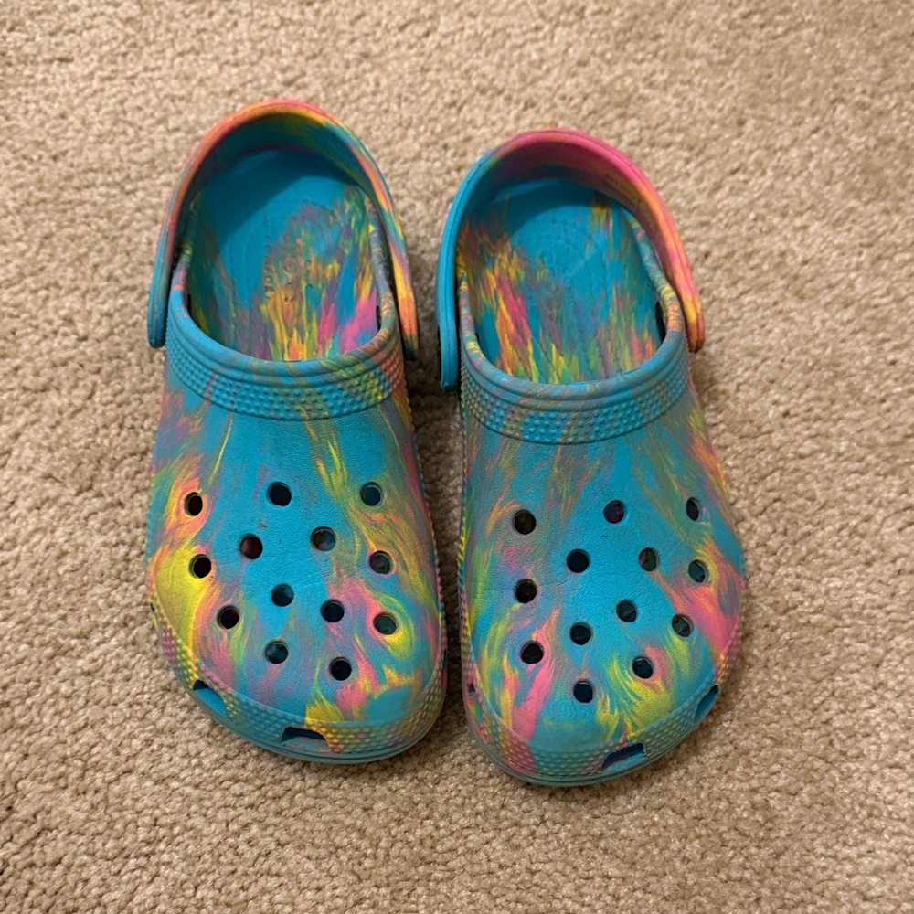 Tie dye Crocs